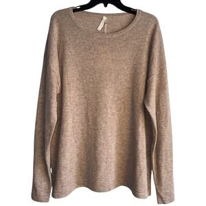 Antonio Melani Womens XL‎ Camel 100% Cashmere Crew Neck Long Sleeve Pullover NWT
